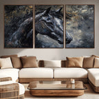 Large Abstract Horse Wall Art Canvas Print, Farmhouse Wall Art