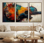 Abstract Guitar Wall Art Canvas | Vibrant Music-Inspired Art for Living Room or Studio