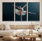 Ballet Dancer Wall Art | Framed Graceful Pose Canvas