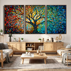 Yggdrasil Tree of Life Wall Art Print | Mosaic Style Canvas Wall Art