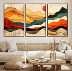 Abstract Mountain Wall Art | Framed Colorful Landscape Canvas