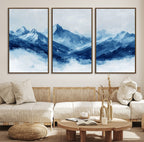 Blue Mountains Wall Art | Framed Snowy Range Canvas Artwork