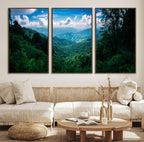 Tropical Jungle Wall Art Canvas Print | Framed Lush Valley