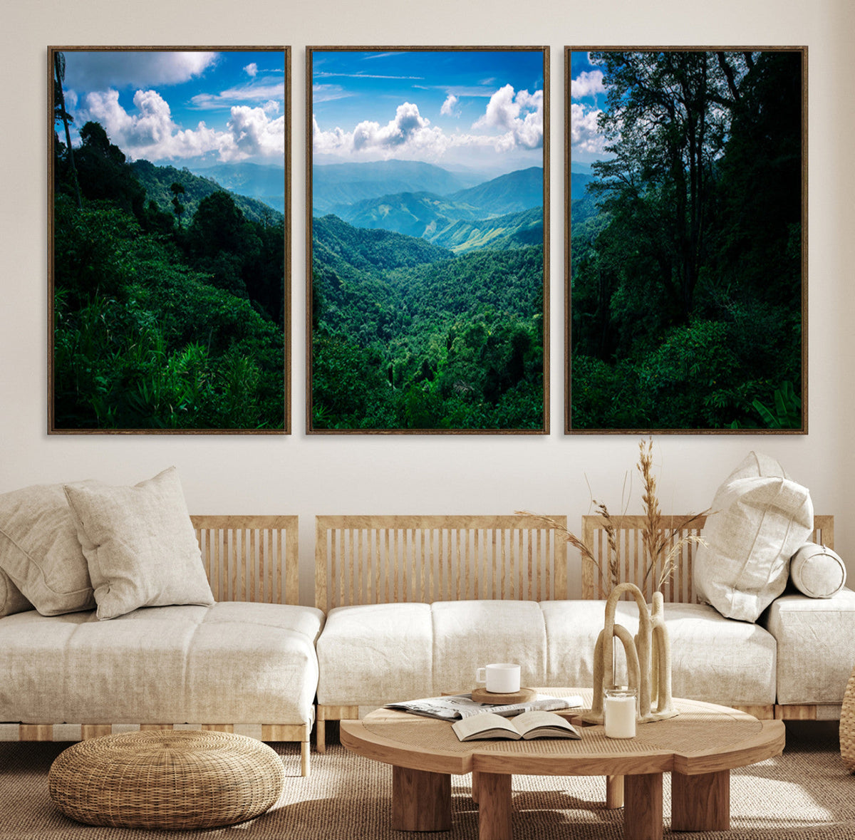 Tropical Jungle Wall Art Canvas Print | Framed Lush Valley