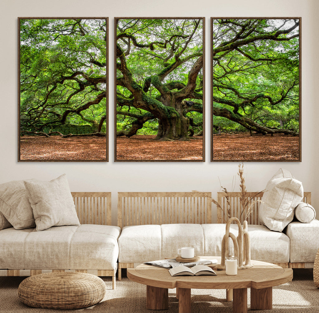 Majestic Oak Tree Wall Art Canvas Print | Ancient Branches