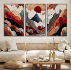 Abstract Mountain Wall Art | Framed Vibrant Landscape Canvas