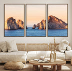 El Arco Wall Art Canvas Print, Framed Cabo San Lucas Ocean Arch Coastal Art