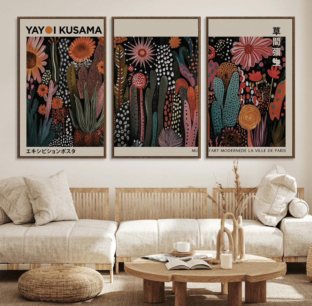 Modern Japanese Wall Art Canvas Print, Framed Abstract Mount Fuji Zen Landscape