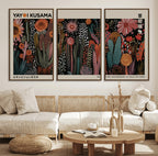 Modern Japanese Wall Art Canvas Print, Framed Abstract Mount Fuji Zen Landscape