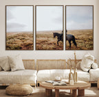 Cowboy Wall Art Canvas Print, Framed Western Rustic Ranch Scene