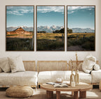 Rustic Farmhouse Wall Art Canvas Print, Teton Range Mormon Row Barn