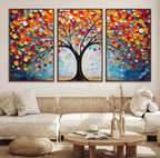 Vibrant Tree of Life Canvas Wall Art | Colorful Abstract Nature