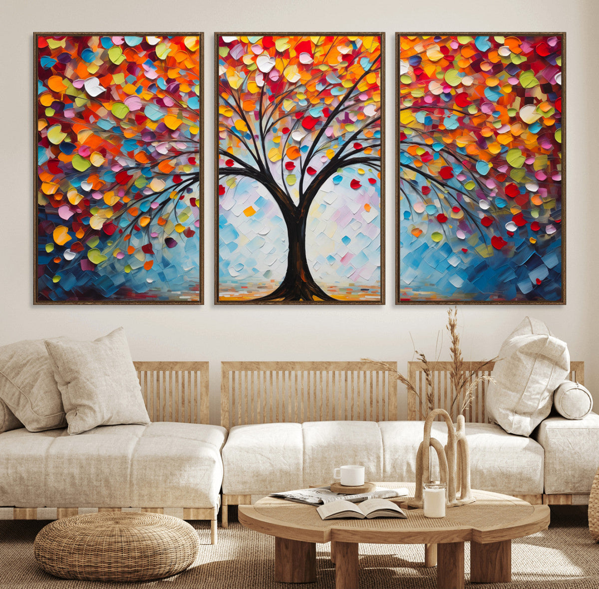 Vibrant Tree of Life Canvas Wall Art | Colorful Abstract Nature