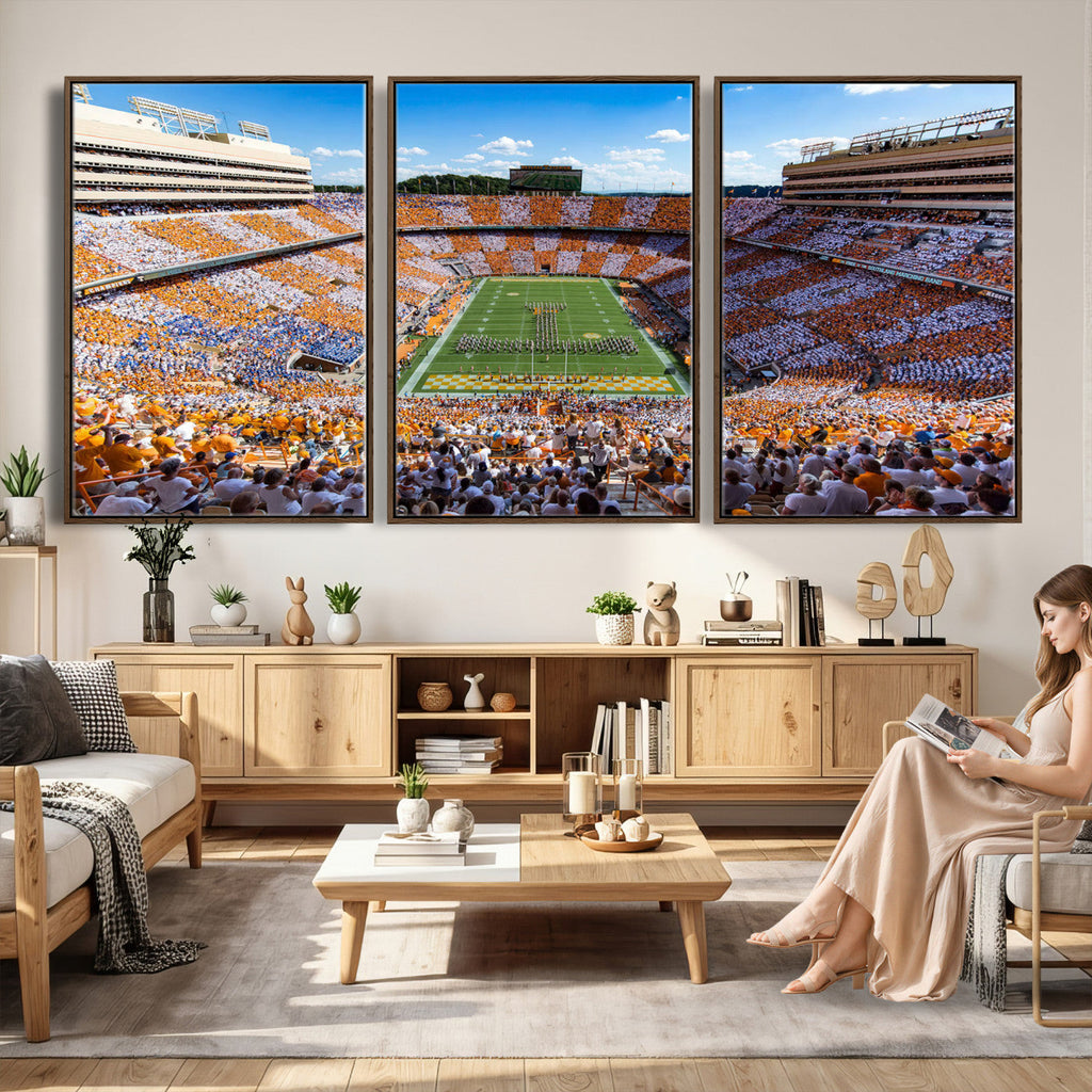 Tennessee Neyland Stadium Wall Art, Sports Arena Canvas, Framed and Ready to Hang