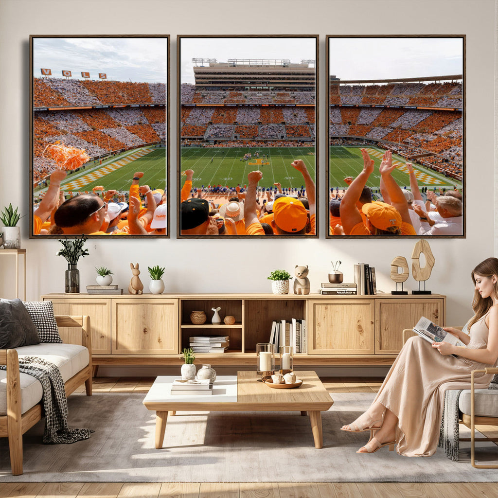 Tennessee Neyland Stadium Wall Art, Sports Arena Canvas, Home Bar Wall Decor