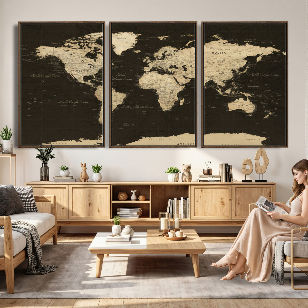 World Map Canvas Print | Framed World Map Wall Art for Couples