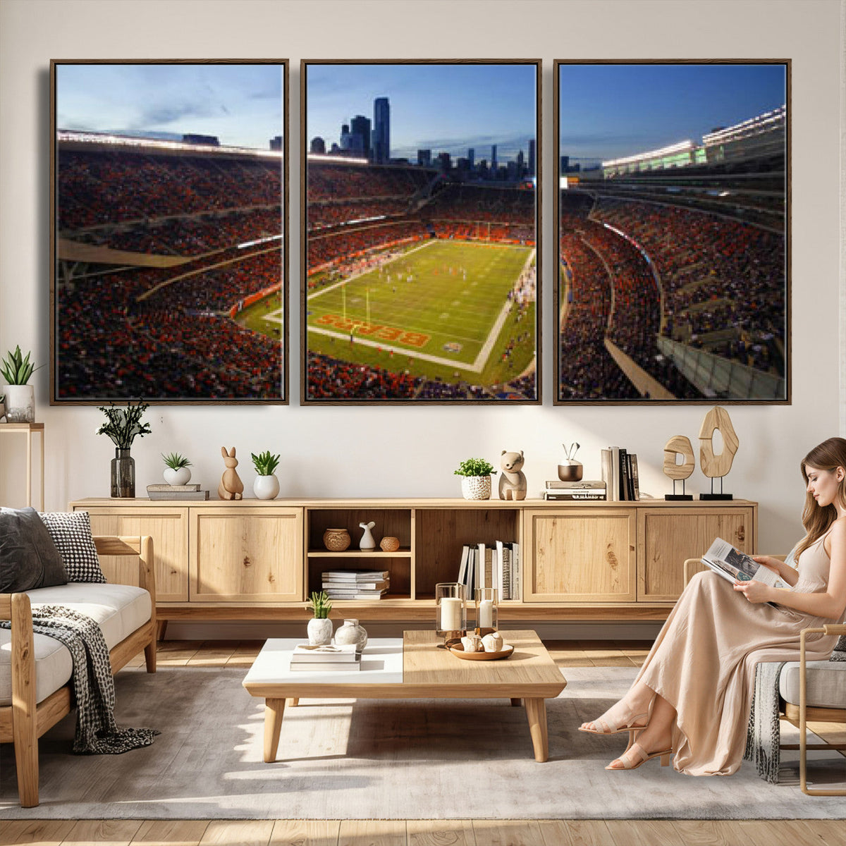Chicago Bears Soldier Field Canvas Wall Art, NFL Stadium Panorama