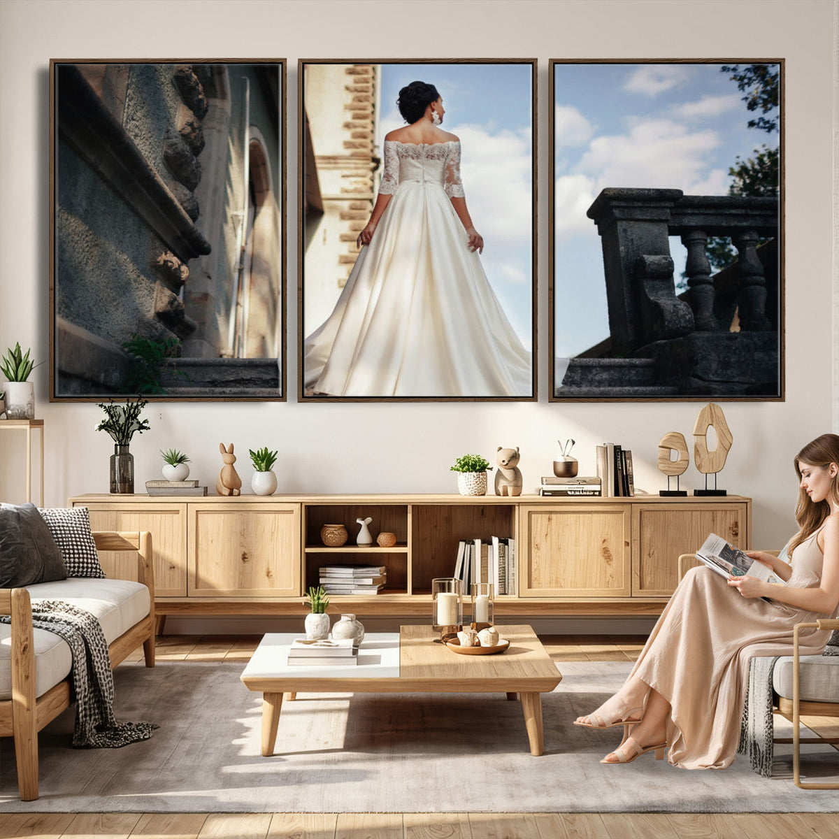 Custom 3 Panel Canvas Print, Personalized Photo Split Wall Art Set