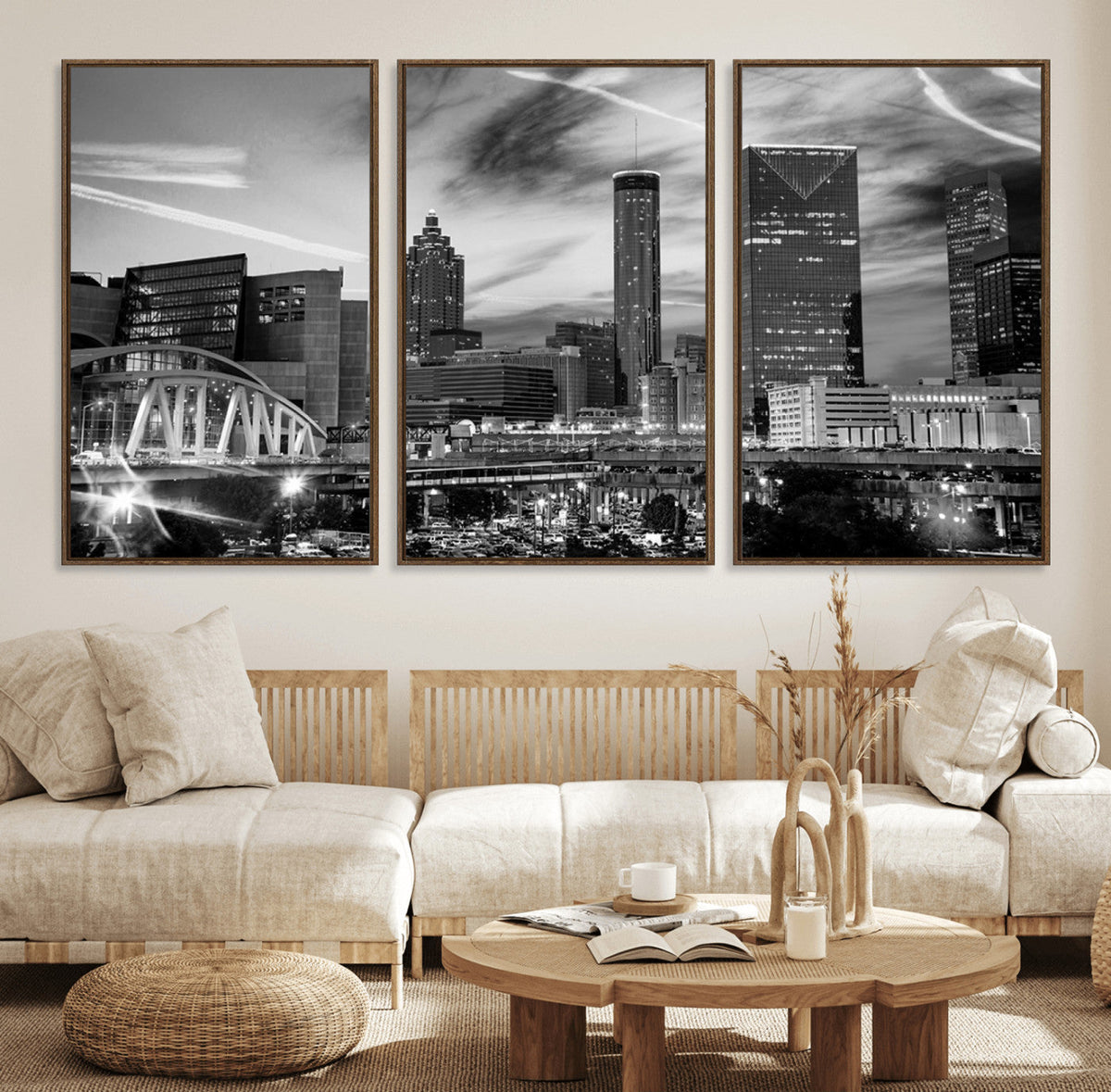 Black and White Atlanta Wall Art Canvas Print