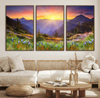 Mountain and Spring Wall Art Canvas Print