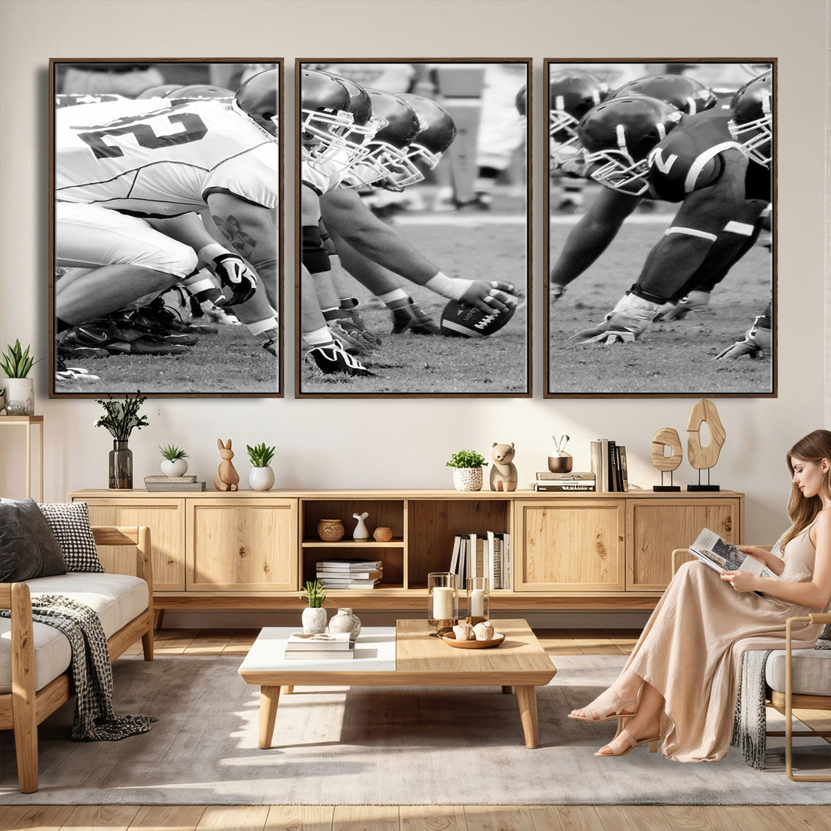 American Football Player Wall Art Canvas Print