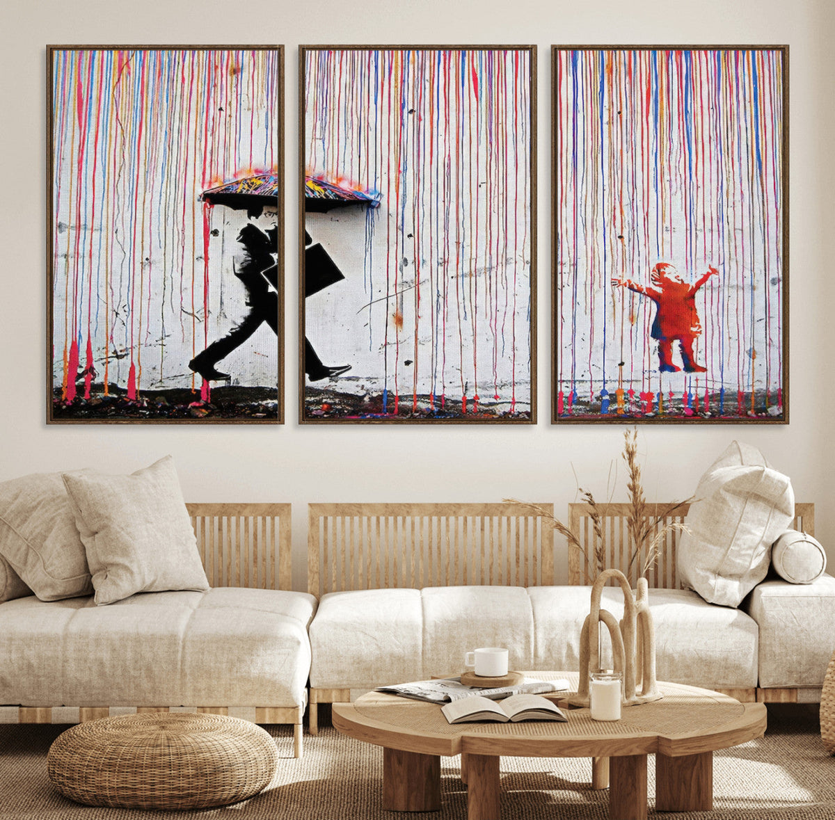 Banksy Wall Art Canvas Print | Framed Graffiti Street Art Picture