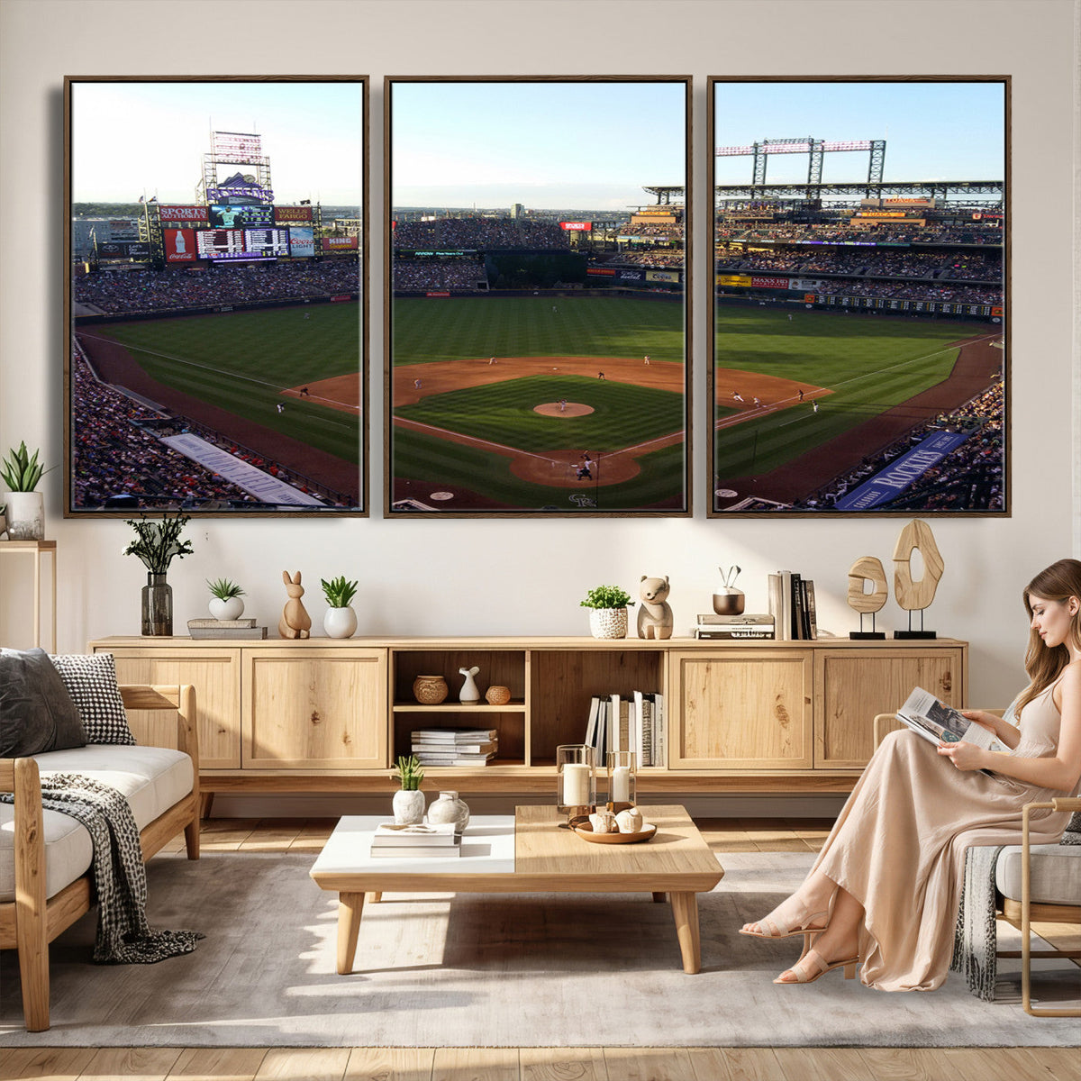 Colorado Rockies Coors Field Wall Art Canvas Print, MLB Baseball Stadium