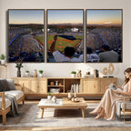Dodger Stadium Sunset Game Triple Canvas Wall Art, Los Angeles Dodgers MLB Match