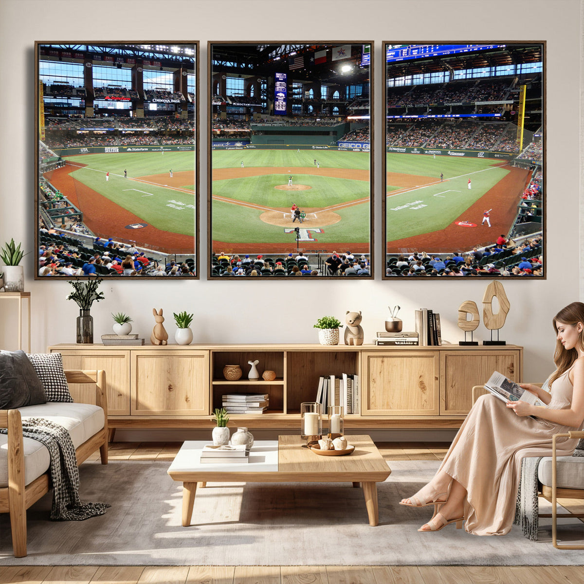 Texas Rangers Baseball Team Print, Arlington Globe Life Field Stadium Wall Art