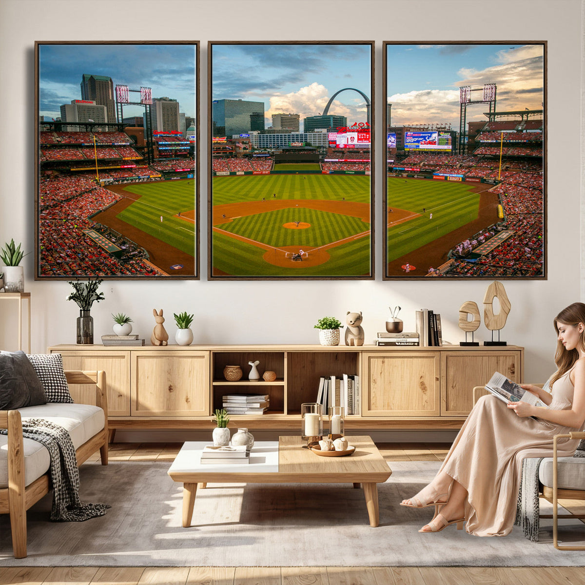 St. Louis Cardinals Baseball Team Print, Busch Stadium Wall Art, Framed and Ready to Hang