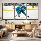 San Jose Sharks Ice Hockey Player Wall Art Canvas Print