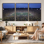 University of Michigan Wolverines Football Team Print, Ann Arbor, Home Bar Wall Decor