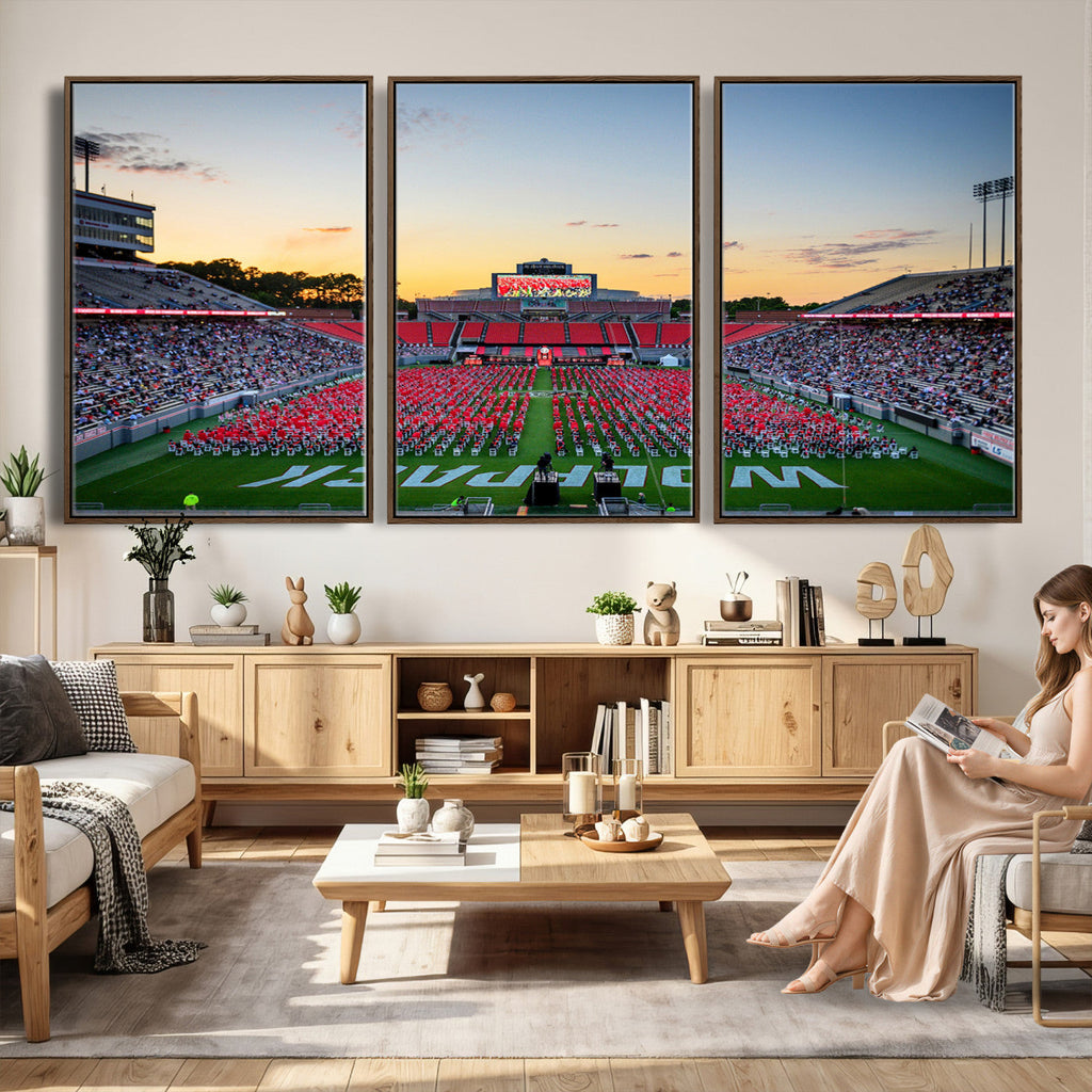 NC State Wolfpack Football Team Print Wall Art, Raleigh