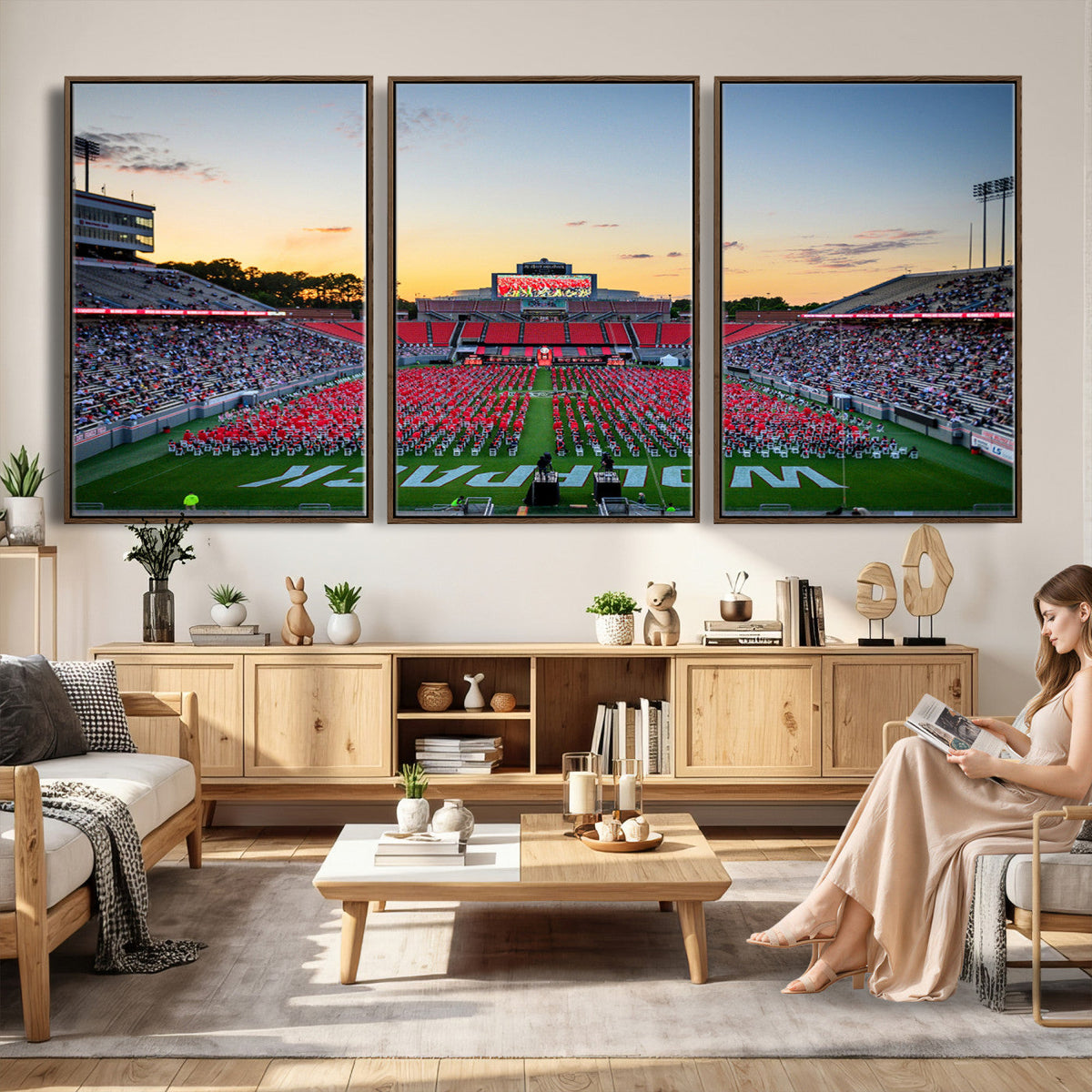 NC State Wolfpack Football Team Print Wall Art, Raleigh