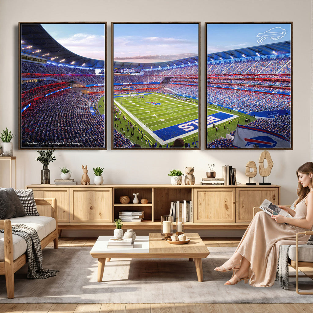 Buffalo Bills Football Team Print Canvas, Buffalo Highmark Stadium