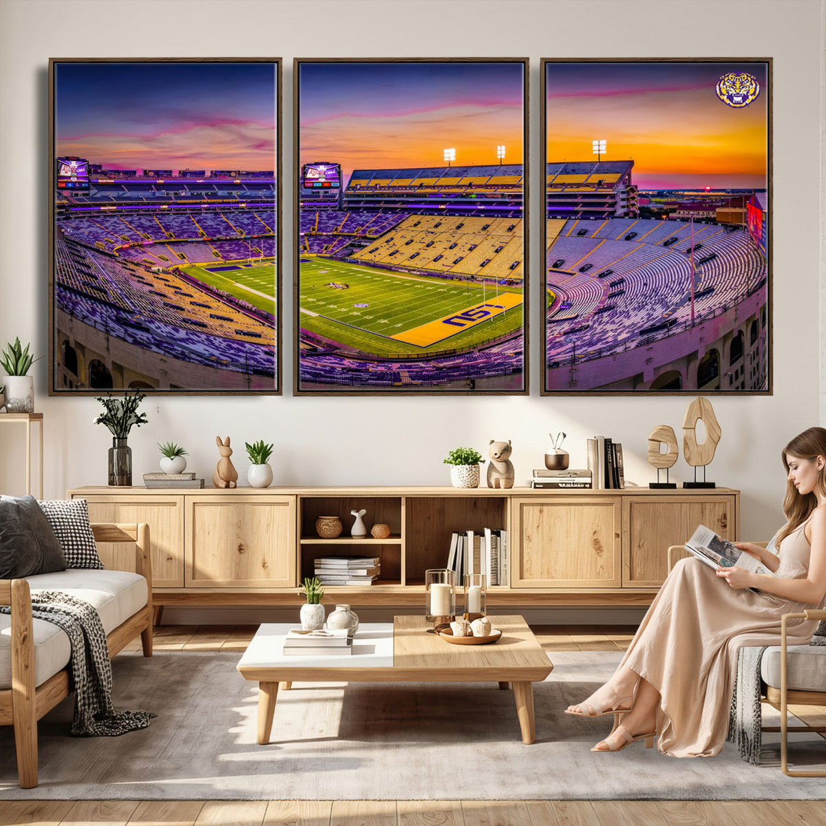 The Louisiana State University Tigers Football Team Print, Framed and Ready to Hang
