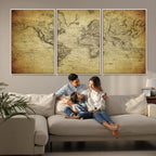 Push Pin World Map Canvas Print | Travel Tracker Wall Art