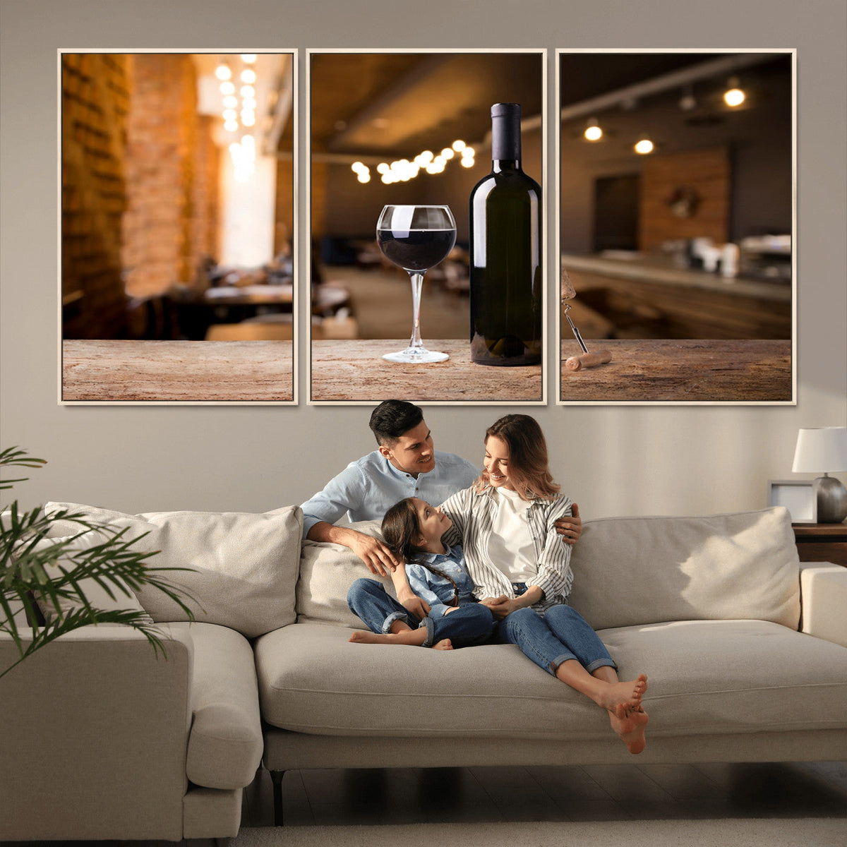 Wine and Bottle Wall Art Canvas Print