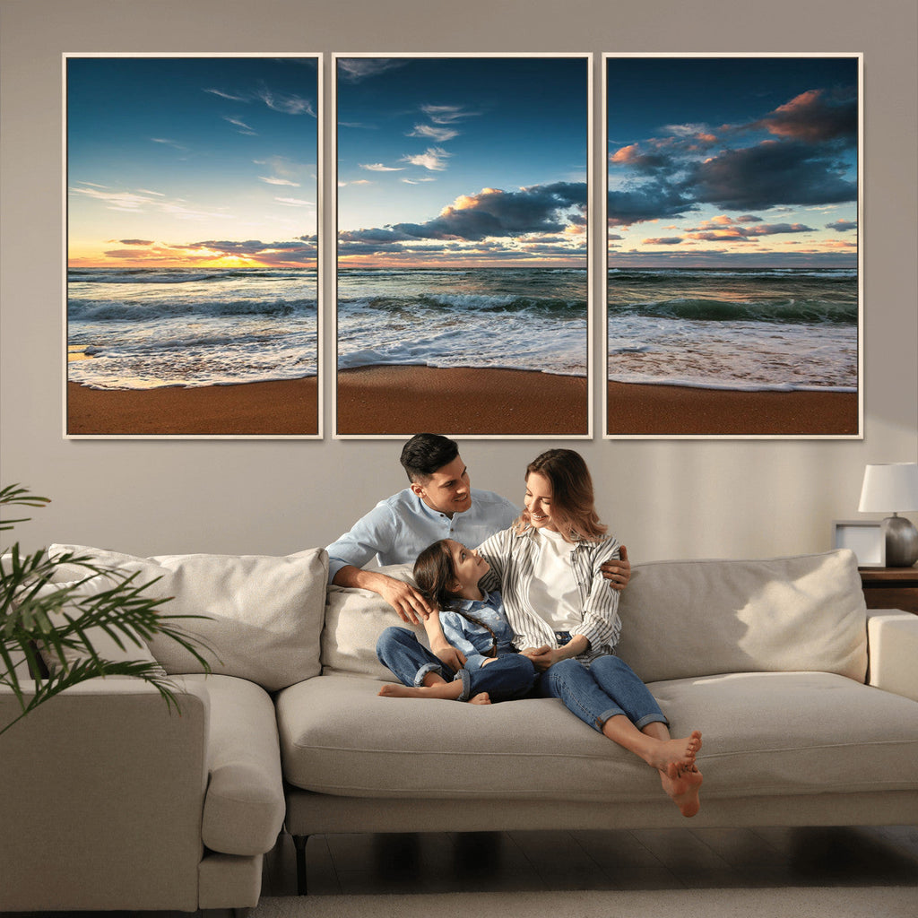 Ocean Beach Wall Art Canvas Print Sunset Artwork Print