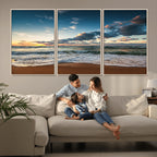 Ocean Beach Wall Art Canvas Print Sunset Artwork Print