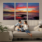 Glorious Sunset on The Beach Wall Art Canvas Print
