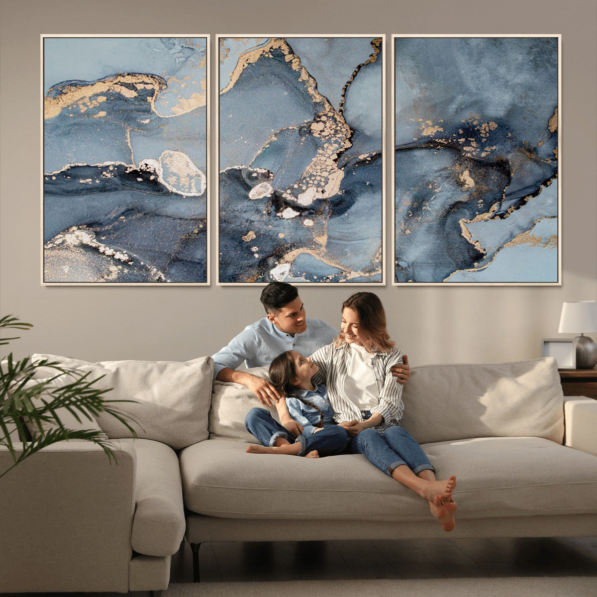 Multipanel Marble Fluid Effect Wall Art Abstract Canvas Wall Art Print