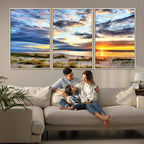 Sunset On The Ocean Wall Art Canvas Print