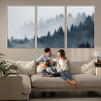 Foggy Pine Forest Wall Art Canvas Print