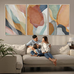 Boho Wall Art Canvas Print Set, Watercolor Boho Wall Art