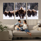 Bison Wall Art Canvas Print, Bison Herd Canvas Wall Art