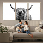 Fanny Scottish Highland Cow Cattle Art Print Farmhouse Wall Art Canvas Print