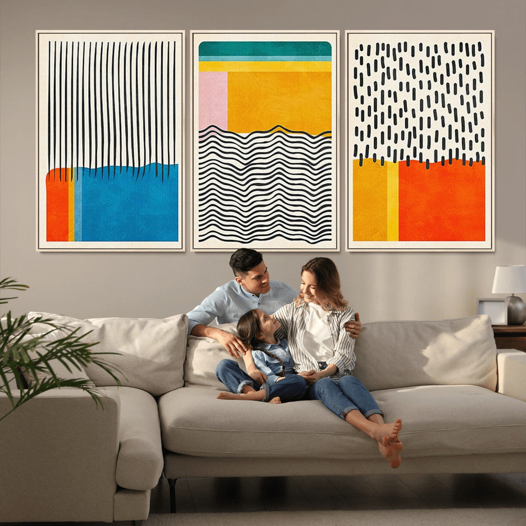 Canvas Print Wall Art Abstract Illustration Art Boho, Framed Abstract Boho Art