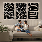 Canvas Print Wall Art Abstract Art Boho, Framed Boho Art