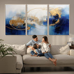 Navy Blue Abstract Wall Art Canvas Print